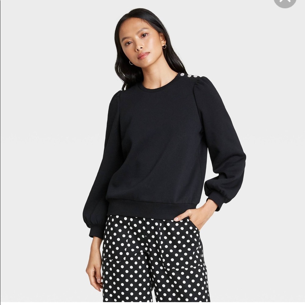 Sweatshirt - Who What Wear - Black Size S Target